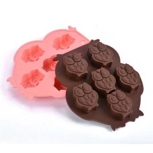 AUCH 2Pcs Owl 3d DIY Cake/Chocolate/Jelly/Pudding/Ice/Candy/Handmade Soap/Muffin/Biscuit Mold Cube Cup Tray Moulds... N2