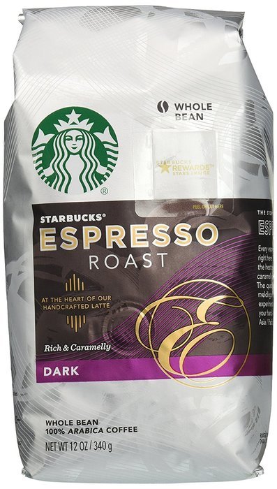 Starbucks Espresso Roast Whole Bean Coffee, 12 Ounce, 6 Count