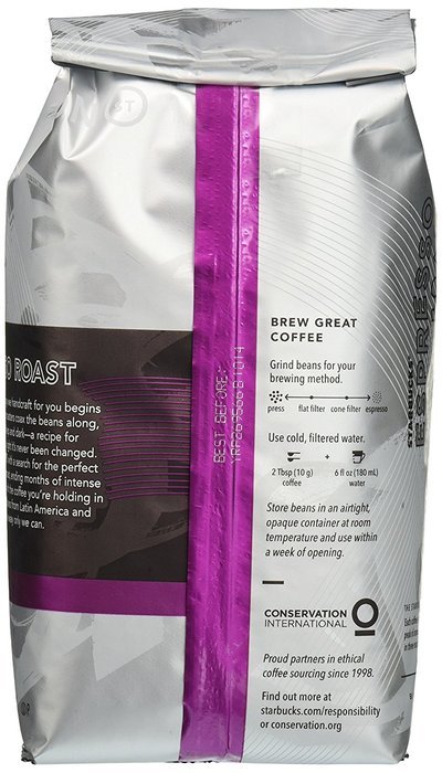 Starbucks Espresso Roast Whole Bean Coffee, 12 Ounce, 6 Count N2
