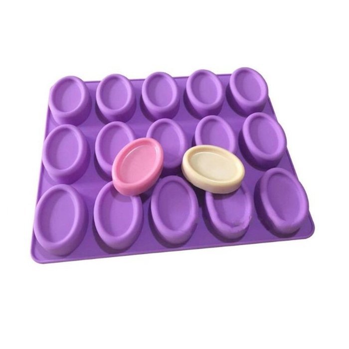 Allforhome(TM) 15 Oval Toast Silicone Chocolate mold Sample Soap Mold Muffin Cups Handmade Dessert Biscuit candy...