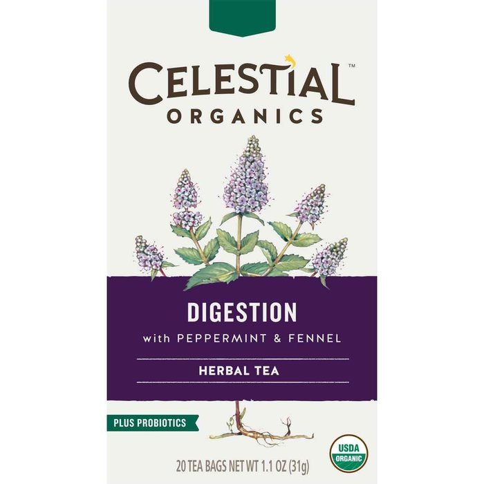 Celestial Organics Herbal Tea, Digestion, 20 Count (Pack of 6)