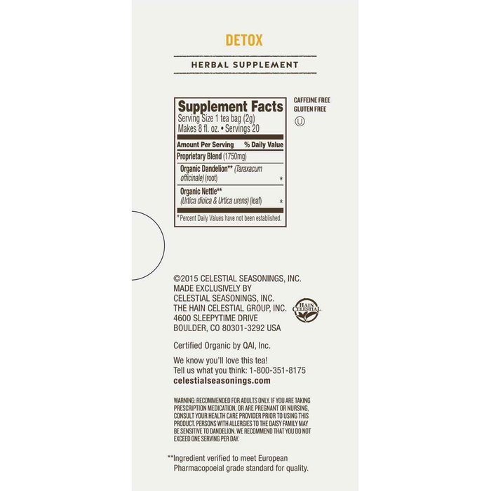 Celestial Organics Herbal Tea, Digestion, 20 Count (Pack of 6) N16