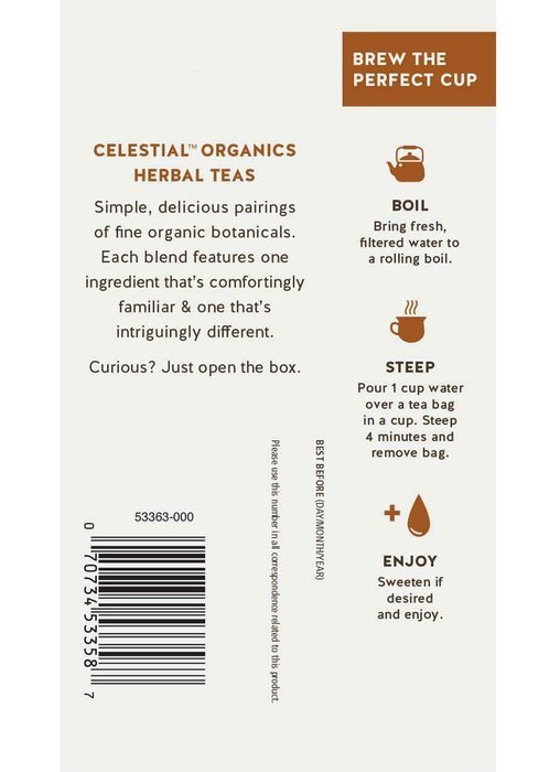 Celestial Organics Herbal Tea, Digestion, 20 Count (Pack of 6) N48