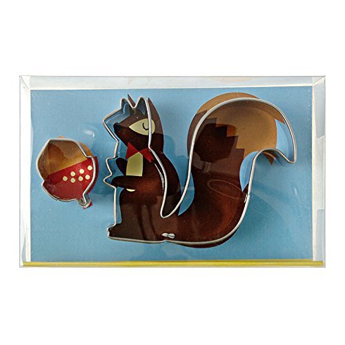 Meri Meri Squirrel & Nut Cookie Cutters, Metal 1" x 3"