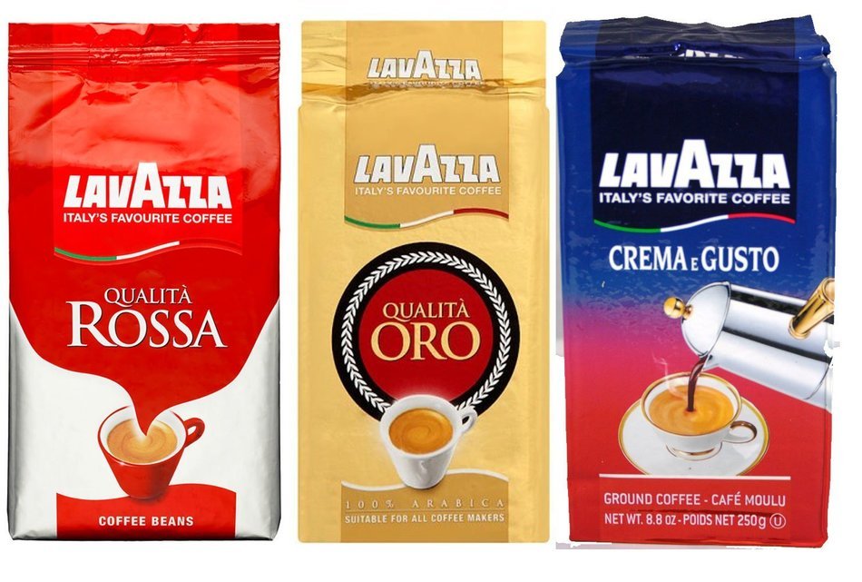 Lavazza Sampler 3 Pack, Ground Coffee 8.8 Oz Bricks - Crema e Gusto, Qualita Rossa, Qualita Oro