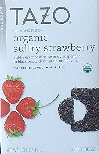 Tazo Flavored Organic Sultry Strawberry Black Tea Blend, 20 Filter Bags, 1.6 Oz.
