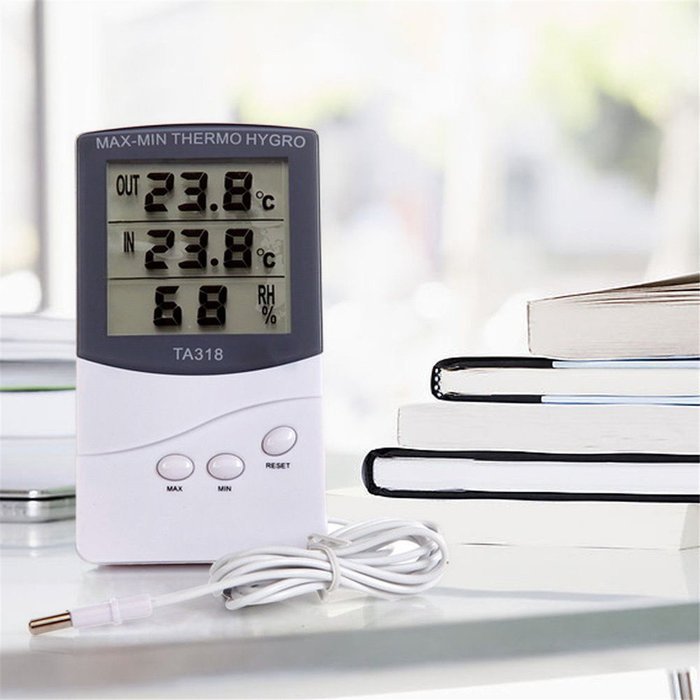 TRADERPLUS LCD Large Screen Digital Indoor Outdoor Centigrade to Fahrenheit Thermometer Hygrometer Temperature... N9