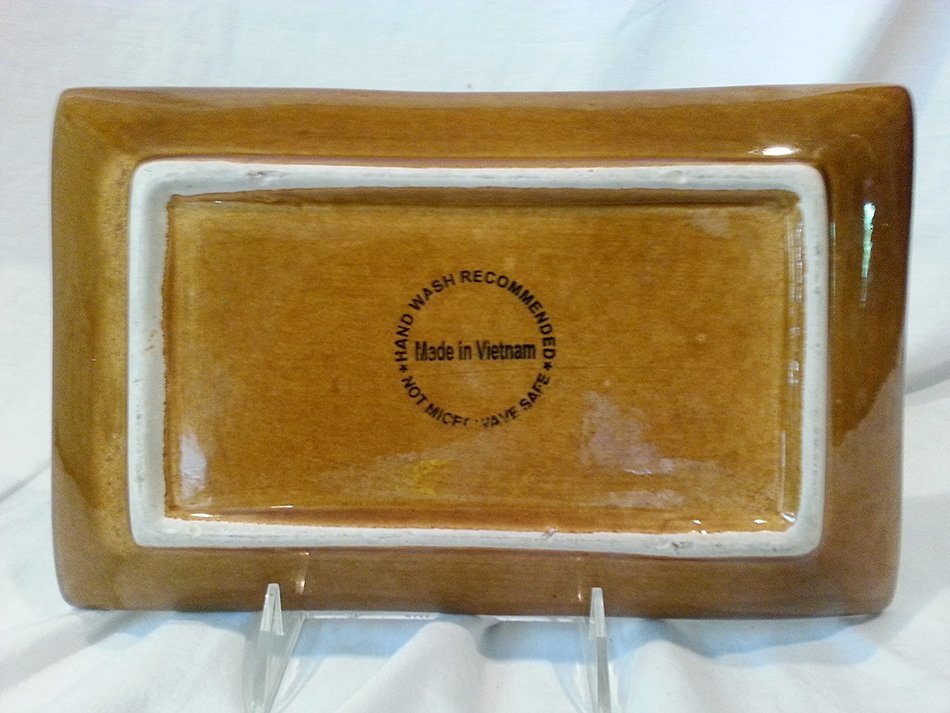 Sand Colored Asian Inspired Plate 10.25 Inches X 6.25 Inches Asian Inspired Candle Tray