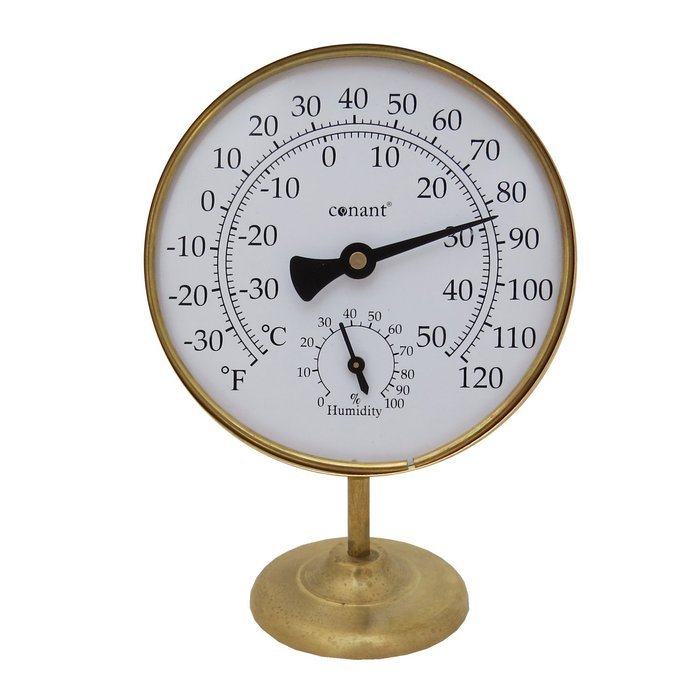 Conant TH20LFB Vermont Portable Weather Station with Living Brass Finish
