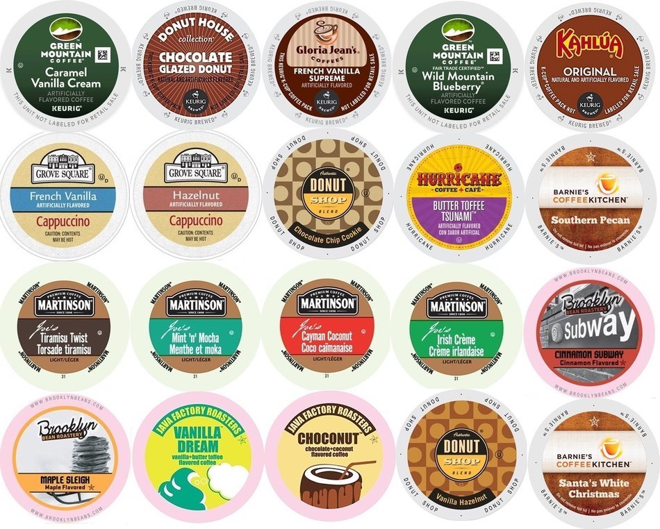 20-count K-cup for Keurig Brewers ALL FLAVORED Coffee Variety Pack Featuring Green Mountain, Donut House, Grove...