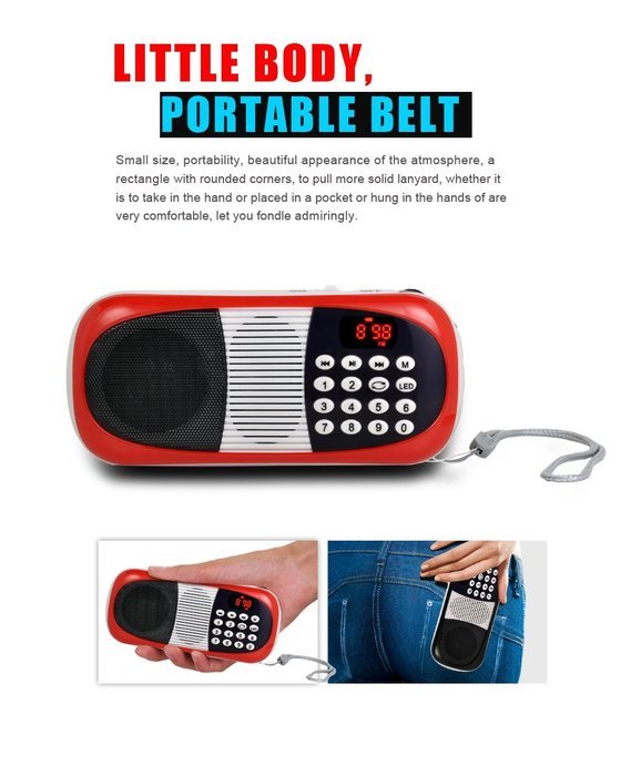 eJiasu Long Playing Time Audio Player MP3 Music Player Mini Pocket With USB port TF micro SD card slot Sound Box...