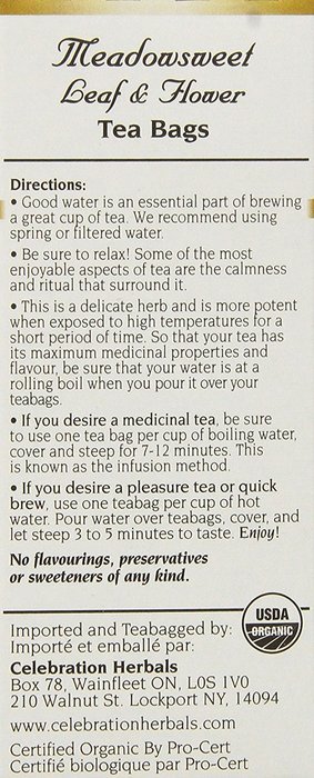 Celebration Herbals Organic Meadowsweet Leaf & Flower Tea N2