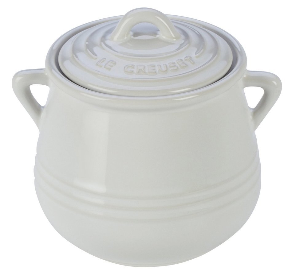 Le Creust Stoneare 20-Ounce Mini Bean Pot, White