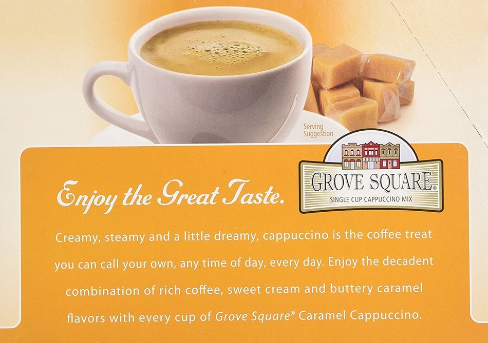 Grove Square Single Serve Caramel Cappucino Single serve cup 24 Ct for Keurig Brewers N3