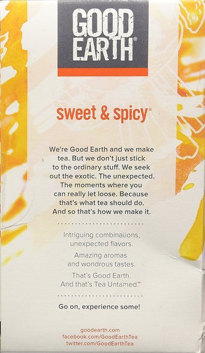 Good Earth Sweet & Spicy Caffeine Free Herbal Tea, 18 Tea bags N3