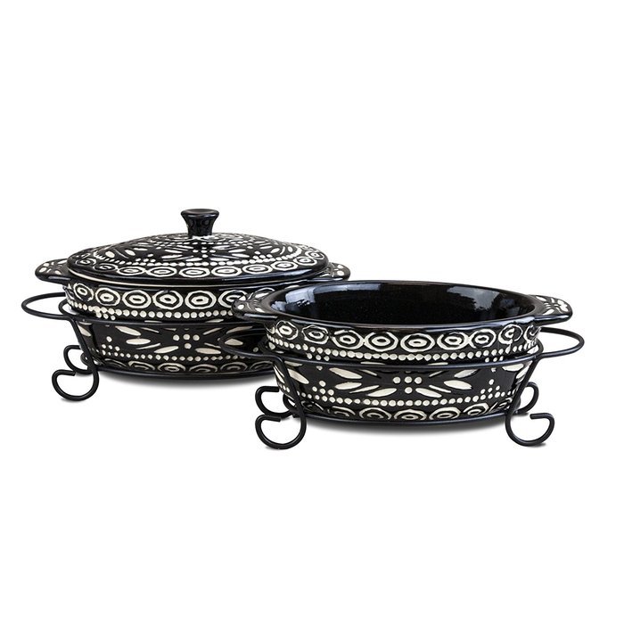 Temp-tations Old World Set of 4 Mini Oval Covered Casseroles in Cranberry N10