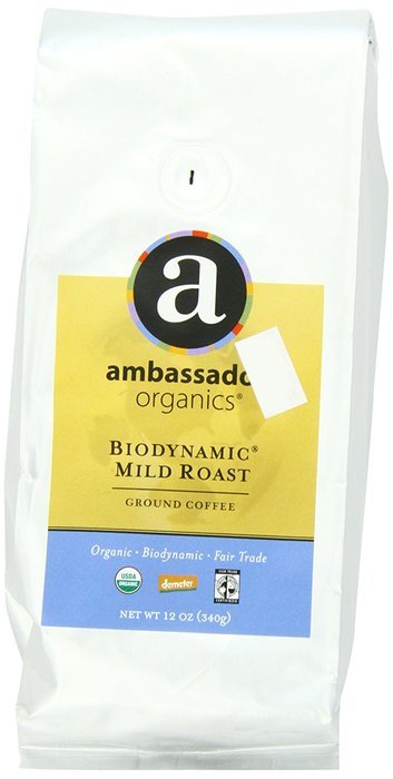 Ambassador Organics Biodynamic French Roast Ground Organic Coffee, 12-Ounce Bags (Pack of 2) N16