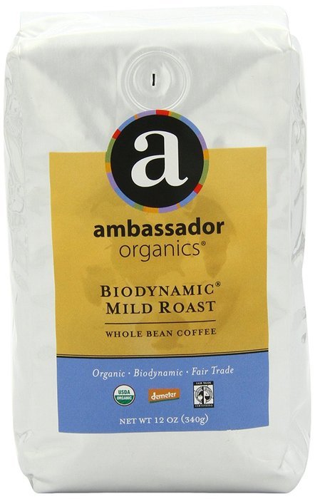 Ambassador Organics Biodynamic French Roast Ground Organic Coffee, 12-Ounce Bags (Pack of 2) N22