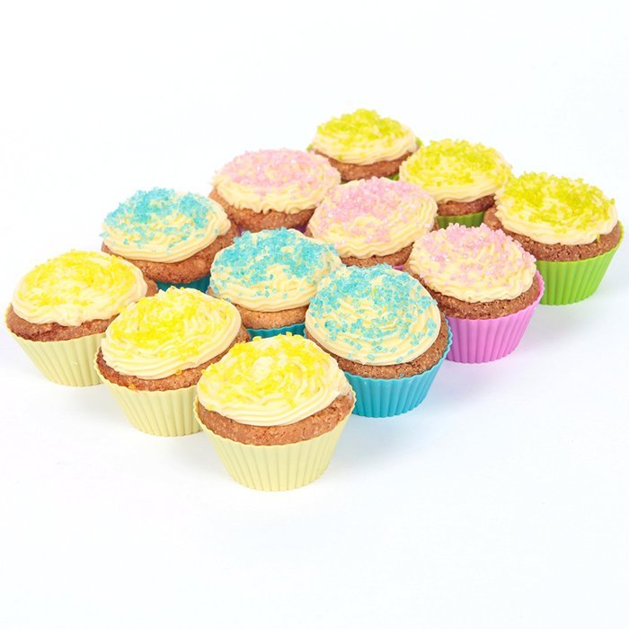 Precision Kitchenware - Pack of 12 Premium Silicone Baking Cups - Lifetime Guarantee