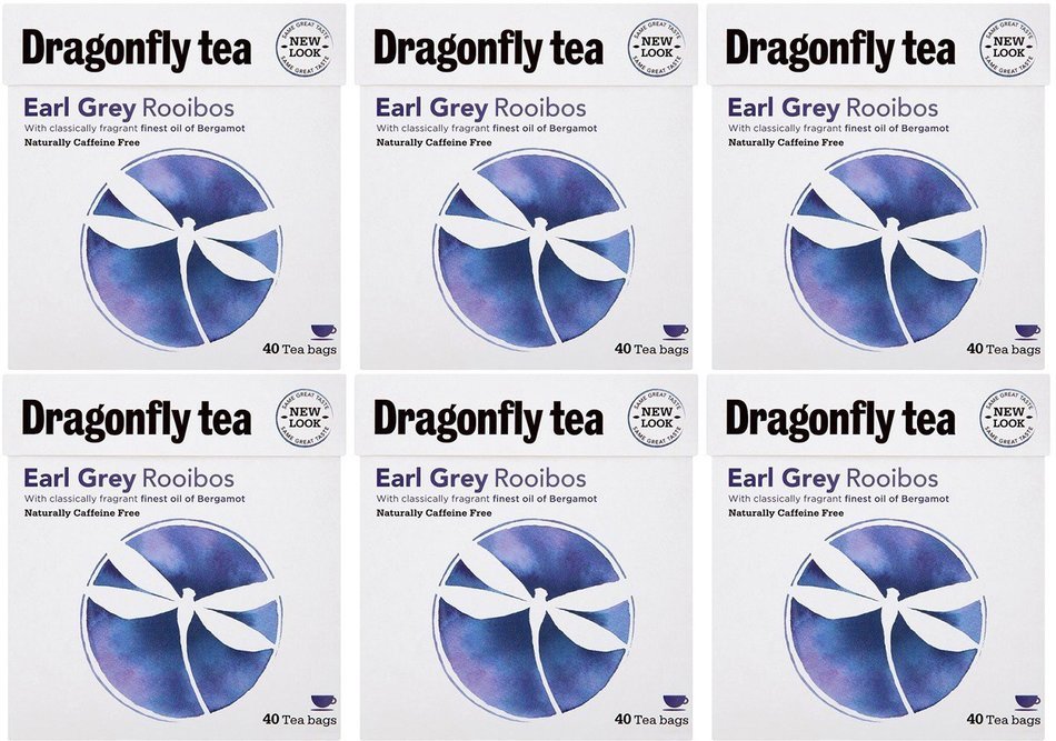 (2 Pack) - Dragonfly Tea - Earl Grey Rooibos Tea | 40 Bag | 2 PACK BUNDLE