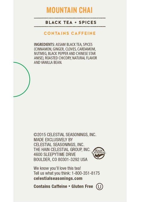 Celestial Seasonings Mountain Chai Tea, 20 Count (Pack of 6) N3