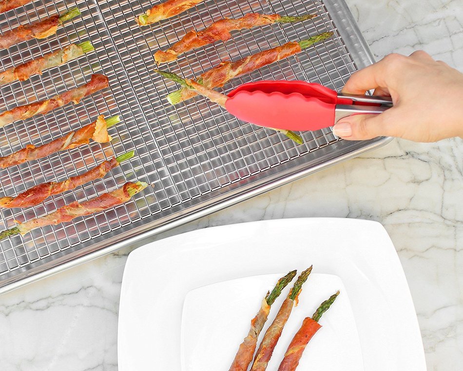 Aluminum Baking Sheet Pan Half-Size (13" x 18") and Stainless Steel Cooling Rack Set (11.5" x 16.5") | Designed... N3