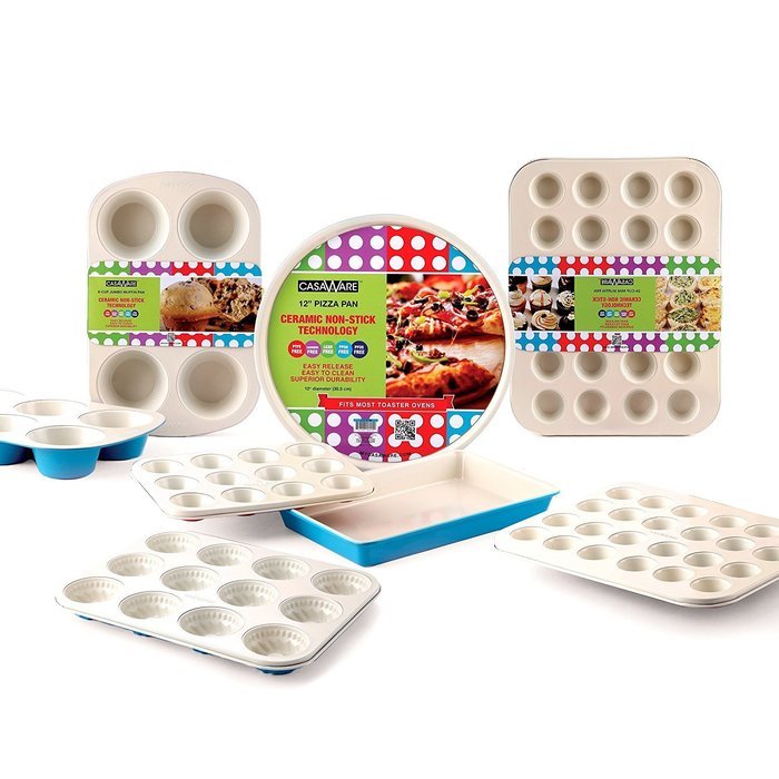 casaWare Ceramic Coated NonStick Lasagna/Roaster Pan 13 x 10 x 3-Inch (Cream/Red) N5
