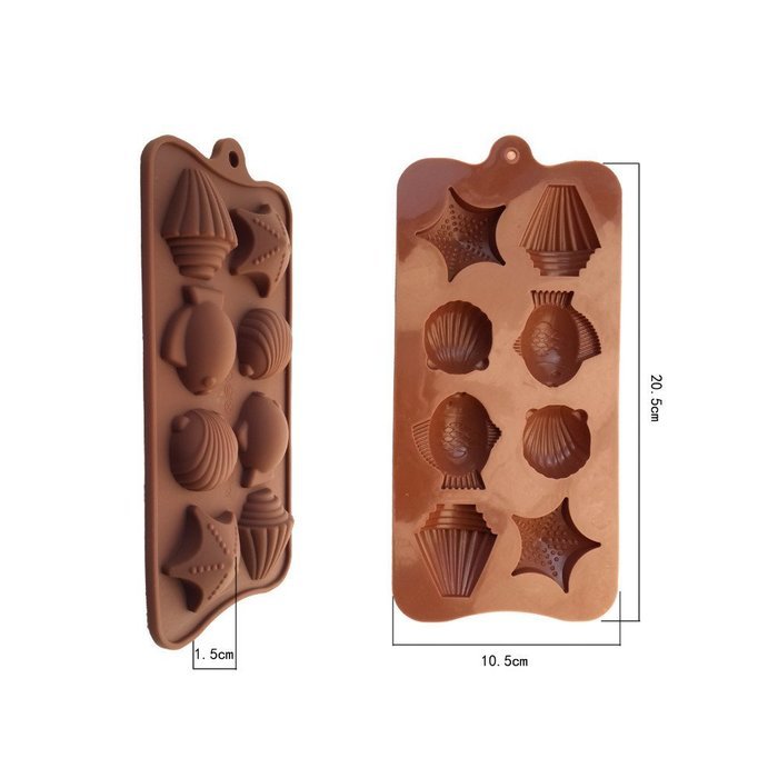 Fish Shell Shape Chocolate Silicone Mold Baking Cake Decoration Mould N2