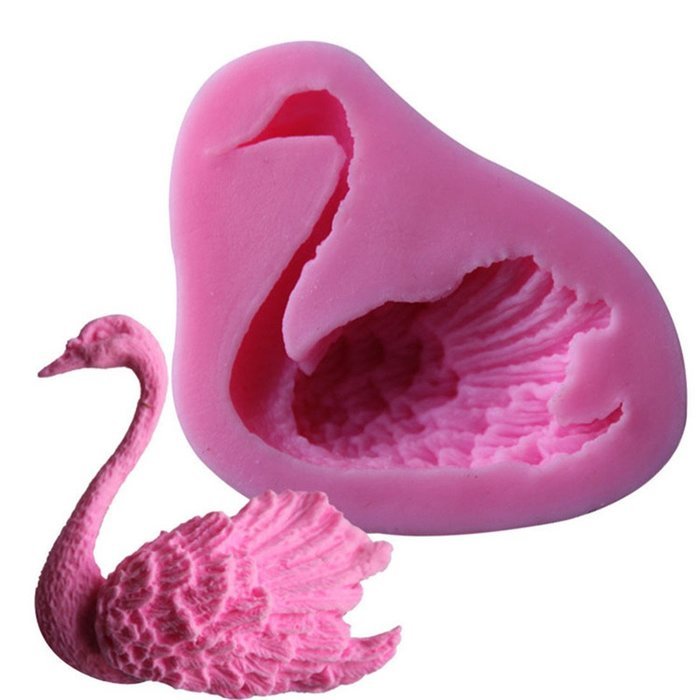 JLHua Lovely Elegant Swan Shape Decorative Cake Mould Silicone Easy Clean 3D Candy Pastry Mould Chocolate Mold