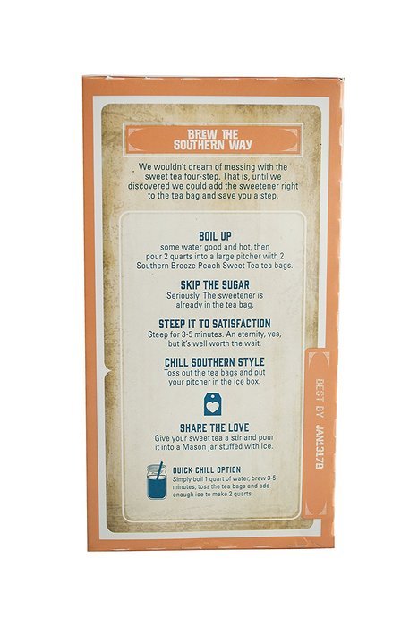 Southern Breeze Sweet Tea Peach, 16 Count (Pack of 6) N3