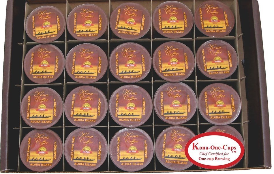 Keurig 2.0, 100% Kona Coffee K-cups, Private Reserve Diamond Pure Kona, for Keurig 2.0, Box of 20 K-cups N10