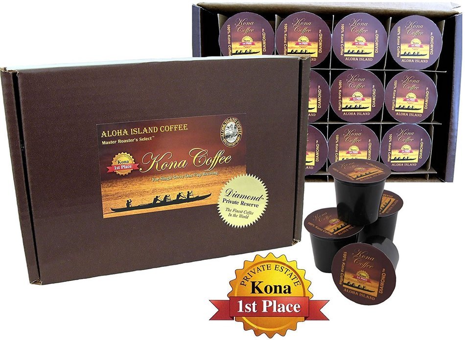 Keurig 2.0, 100% Kona Coffee K-cups, Private Reserve Diamond Pure Kona, for Keurig 2.0, Box of 20 K-cups N16