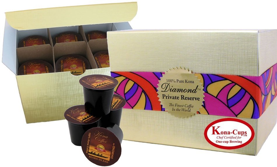 Keurig 2.0, 100% Kona Coffee K-cups, Private Reserve Diamond Pure Kona, for Keurig 2.0, Box of 20 K-cups N28