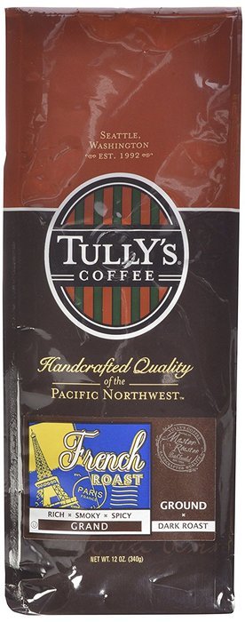 Tully's Coffee French Roast, Ground, 12-Ounce Bags (Pack of 2)
