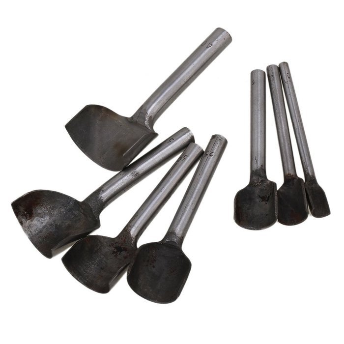 CNBTR Durable 10-40mm Cutter size Leather Craft Half-Round Cutter Semicircle Punch Set of 7