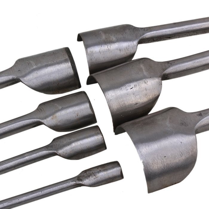 CNBTR Durable 10-40mm Cutter size Leather Craft Half-Round Cutter Semicircle Punch Set of 7 N5
