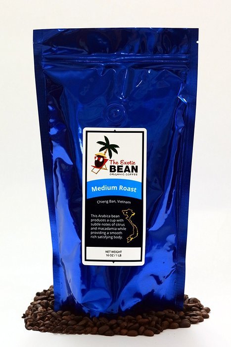 Rare Vietnam Organic Medium Roast, Whole Bean Arabica Coffee 16oz