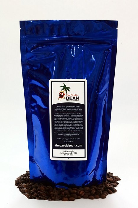 Rare Vietnam Organic Medium Roast, Whole Bean Arabica Coffee 16oz N2
