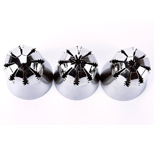 WXLAA Various Shaped DIY Baking School Prevailing Torch Russian Icing Piping Nozzles 3pcs set N3