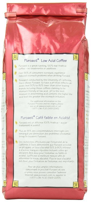Puroast Low Acid Coffee Half Caff French Roast Drip Grind, 12 Ounce Bag N7