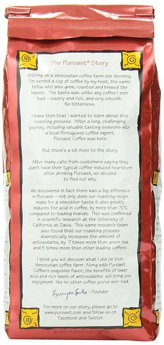 Puroast Low Acid Coffee Half Caff French Roast Drip Grind, 12 Ounce Bag N21