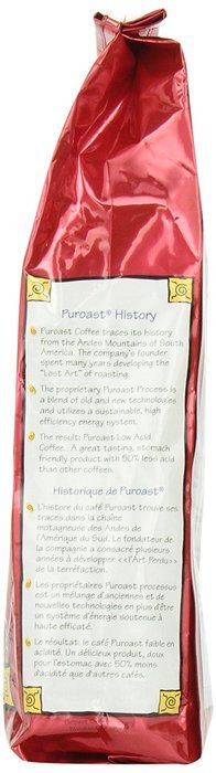 Puroast Low Acid Coffee Half Caff French Roast Drip Grind, 12 Ounce Bag N23