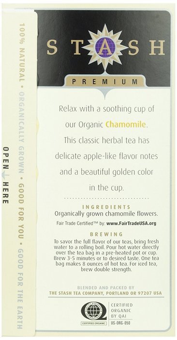 Stash, Organic Chamomile Herbal Tea, Tea Bags, 18 ct N4
