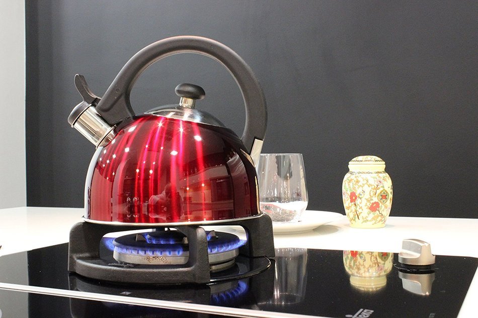Magefesa 2.1-Quart Sabal Stainless Steel Tea Kettle, Red N5