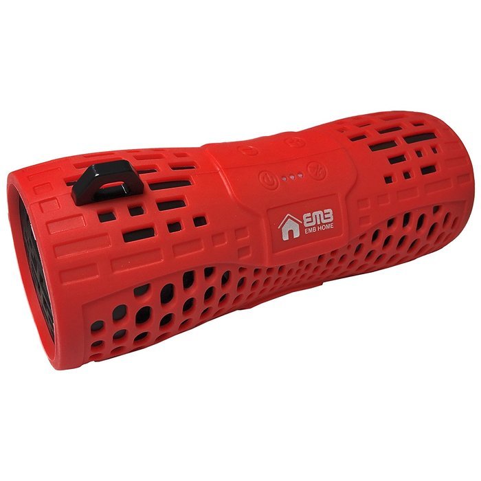 EMB ES900BT-RB Water Resistant Super Loud Portable Bluetooth Speaker - RED on BLACK N3