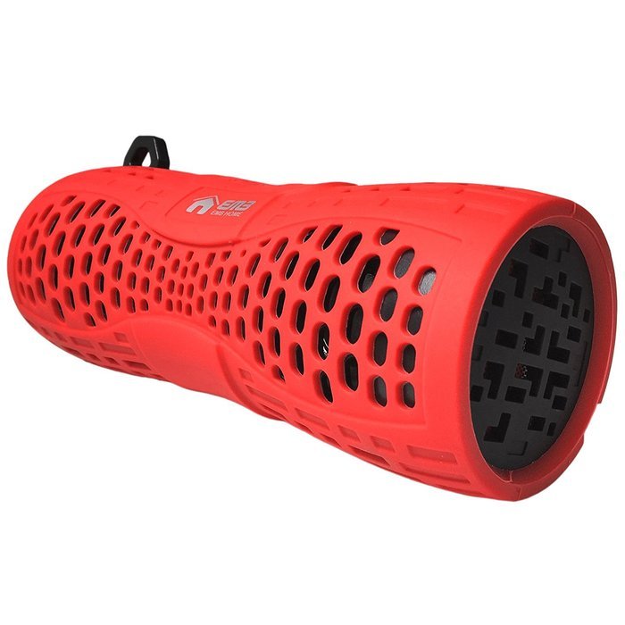 EMB ES900BT-RB Water Resistant Super Loud Portable Bluetooth Speaker - RED on BLACK N4