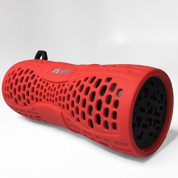 EMB ES900BT-RB Water Resistant Super Loud Portable Bluetooth Speaker - RED on BLACK N6