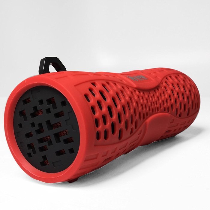 EMB ES900BT-RB Water Resistant Super Loud Portable Bluetooth Speaker - RED on BLACK N7