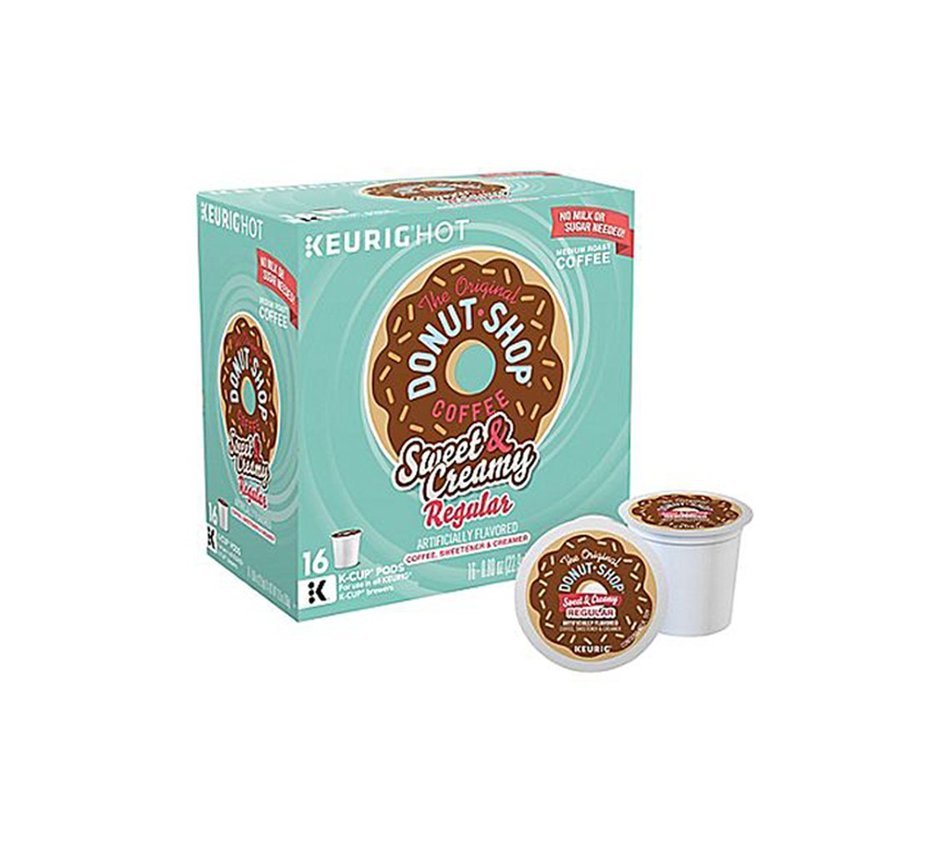 Keurig Hot The Original Donut Shop Sweet and Creamy Regular Coffee, K-Cups Pods, 16 Count