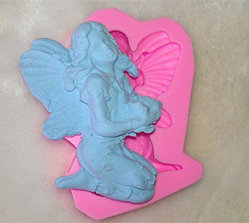 Design 237 The Angel Hold the Flower Silicone Fondant Mold, Cake Decoration Tool, Food Grade Material
